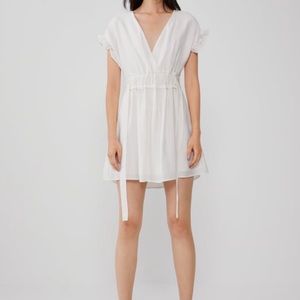Zara White Tie Waist Dress